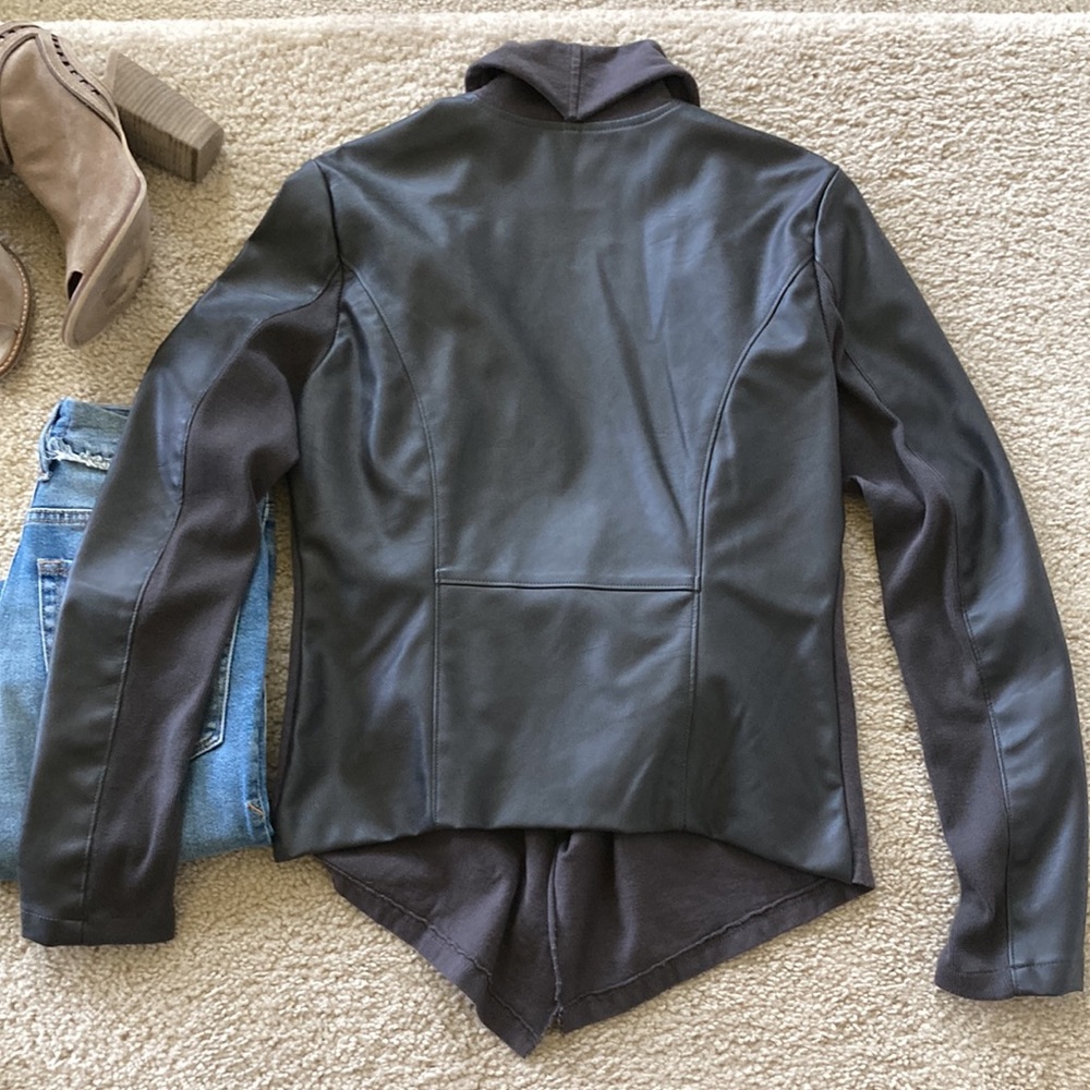 Blank NYC Mixed Media Drape Front Moto Jacket - Picture 7 of 9